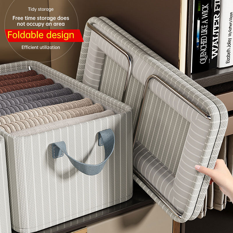 Oxford cloth storage box pants clothing storage box home bedroom storage box steel frame storage basket